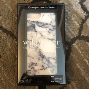 iPhone 8 Plus White Marble Wildflower Case